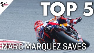 Marc Márquez Top 5 Saves in 2019 [upl. by Netsirhk]