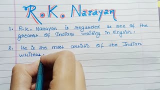 10 lines on Rk Narayan in EnglishEssay on Rk Narayan in EnglishRk Narayan [upl. by Nadeau296]