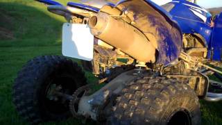 2008 Yamaha YFZ 450 DeBaffled Stock Exhaust [upl. by Neetsirk]