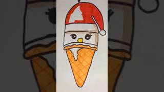 How to draw Christmas Icecream easy step by step for kids satisfying shorts christmas trending [upl. by Atok10]