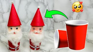 Paper Cup Santa Claus  How to make Santa Claus  Christmas craft ghar par Santa Claus kaise banaen [upl. by Ormiston]