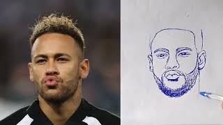 how to draw Neymar with pen [upl. by Tigges836]