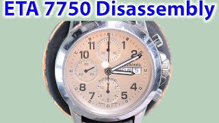 ETA 7750 Part 1  Disassembly [upl. by Lerej]