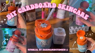 🌊💫DIY CARDBOARD SKINCARE TUTORIAL  WORKING BUBBLE PUMP💫🌊 [upl. by Nho986]