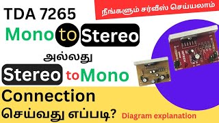 HOW TO CONVERT MONO TO STEREOOR STEREO TO MONOUSING TDA 7265 IC WITH DIAGRAM EXPLANATION [upl. by Zacks999]