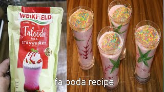 Weikfield falooda mix strawberry flavour packet recipe hindi  स्ट्रॉबेरी फालूदा मिक्स रेसिपी [upl. by Ronoel]