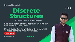 Explain Degree of tree Depth of tree mary tree and full mary tree  Discrete Structures  Exam Q [upl. by Melanie]