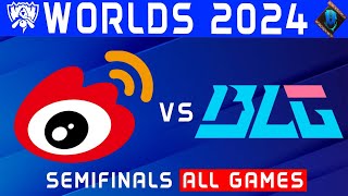 WBG vs BLG Highlights ALL GAMES  Worlds Semifinals 2024  Weibo Gaming vs Bilibili Gaming by Onivia [upl. by Nedla]