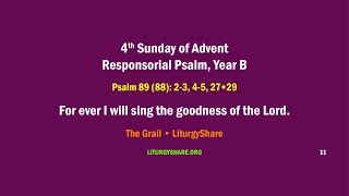 4th Sunday of Advent Responsorial Psalm Year B Australian Lectionary [upl. by Colyer497]