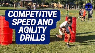 3 Competitive SpeedAgility Drills for Youth Football Players [upl. by Madelina568]