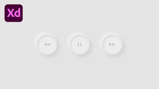 Create neumorphism music buttons  Adobe Xd [upl. by Mathur]