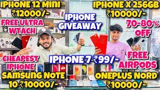 iPhone 7 FREE IPhone X 256GB ₹10000Oneplus Nord ₹10000iPhone 12 ₹22000 iPhone 12Mini ₹12000 [upl. by Nylorak]