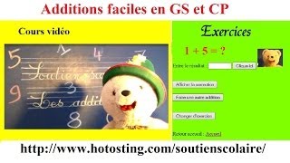 Soutien scolaire maternelle maths en ligne  additions faciles [upl. by Nadeen]