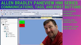 Configuring communications tags and first buttons on a Panelview 800 [upl. by Nwahsaj254]