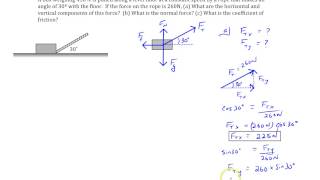 Chapter 4 Example 7 Box pulled on level surface at an angle [upl. by Laehctim]