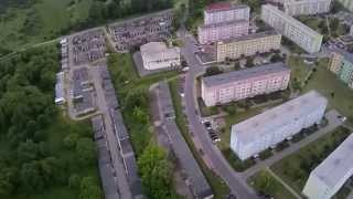 Gryfice Osiedle 30Lecia widoczne z lotu dronem quadrocopter wieczorem [upl. by Donnie66]