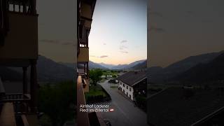 Hotelroom View almhof ried zillertal austria alps sunset hotel view travel shorts dji [upl. by Tila633]