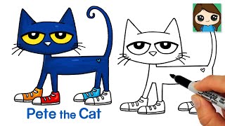 How to Draw Pete the Cat Easy [upl. by Ayokal715]