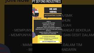 Loker Batam PTSefong Industries [upl. by Hpejsoj]