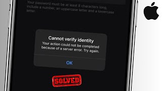 Cannot Verify Identity Your Action Could Not be Completed Because Of A Server Error Try Again iPhone [upl. by Hazem717]