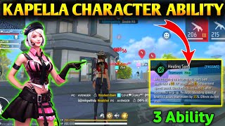 KAPELLA CHARACTER ABILITY  FREE FIRE KAPELLA CHARACTER ABILITY  KAPELLA ABILITY FREE FIRE [upl. by Ellerol]