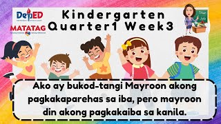 Quarter1 Week 3 Kindergarten MATATAG Curriculum [upl. by Safko326]