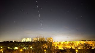 Satelity Starlink czyli kosmiczny pociąg Nagrane nad Poznaniem [upl. by Coombs560]