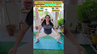 3 Variations of Utkata Konasana Improves Posture balance concentration shorts [upl. by Marlen]