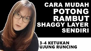 Cara Mudah Potong Rambut Shaggy Layer Sendiri [upl. by Folger973]