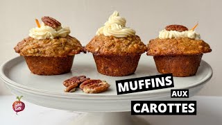 MUFFINS AUX CAROTTES 🥕 crémage au fromage à la crème [upl. by Halihs]