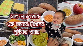 ৭ মাসের বাচ্চাদের স্বাস্থ্যকর চারটি খাবার রেসিপিFour Healthy Baby Food Recipes [upl. by Ahsinra]