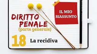 Diritto Penale parte generale  Capitolo 18 la recidiva [upl. by Aisanahta228]