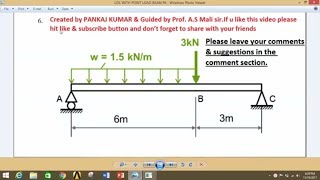 Beam Analysis with UDL and Point load in APDL [upl. by Reade]