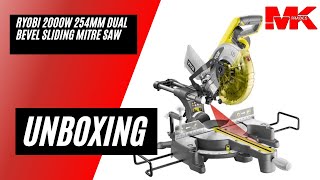 Ryobi 254mm Compound Mitre Saw Unboxing and initial setup [upl. by Lachlan]