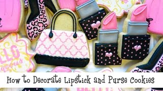 How to Decorate Lipstick and Purse Cookies [upl. by Rasec]