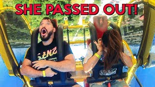 MOST DANGEROUS AMUSEMENT PARK IN WORLD w Andrea Russett amp Corey Scherer [upl. by Karp]