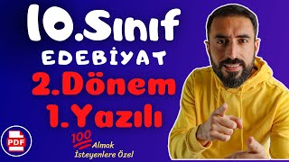 10Sınıf Edebiyat 2Dönem 1Yazılı Soruları 💯 10 Edebiyat Sınava Hazırlık Çalışması [upl. by Maharva]