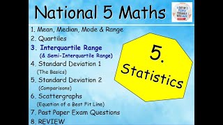 53 Statistics 3 Interquartile Range SemiInterquartile SIQR  National 5 Maths Lessons [upl. by Imaj]