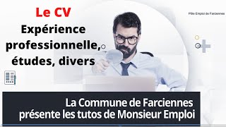 Le CV  2ème partie lexpérience les études les rubriques complémentaires [upl. by Munn]