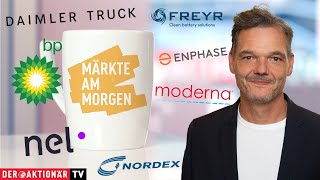 Märkte am Morgen Moderna Enphase Rheinmetall Daimler Truck Vonovia BP Nordex Nel Freyr [upl. by Atirys]