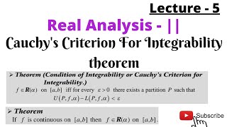 Cauchys Criterion For Integrability theorem  Real Analysis [upl. by Itnaihc228]