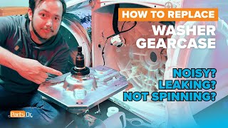 Noisy Leaking Not Spinning Replace the Gearcase on your Washer Whirlpool Maytag Amana Kenmore [upl. by Atinel]