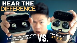 BampO Beoplay E8 20 vs Sennheiser Momentum True Wireless Earbuds Comparison Review 300 vs 350 [upl. by Bradway745]