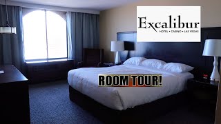 🏰 Excalibur Las Vegas  Resort Tower King Hotel Room Tour [upl. by Yecrad]