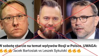 Stanowski odwołuje debatę Sykulski  Bartosiak w Kanale ZERO KOMENTARZ [upl. by Eednas]