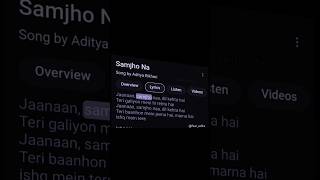 Samjho na  Aditya Rikhari song lyrics [upl. by Suoivatnom]