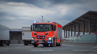 Flughafenfeuerwehr Hannover  Gruß Alarmfahrten vom ELW BDienst und HLF der Werkfeuerwehr des HAJ [upl. by Richel327]