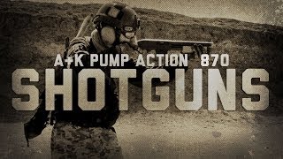 Airsoft Shotgun Pump Action Rifle Review of AampK 870 M870 Airsoft Rifles [upl. by Asin]