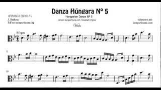 Hungarian Dance Nº5 Sheet Music for Viola on C clef [upl. by Tonry25]