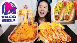 CHEESY ENCHILADAS amp Taco Bell NEW Cantina Crispy Melt Taco Doritos Gordita Crunch  Mukbang Asmr [upl. by Ikim]